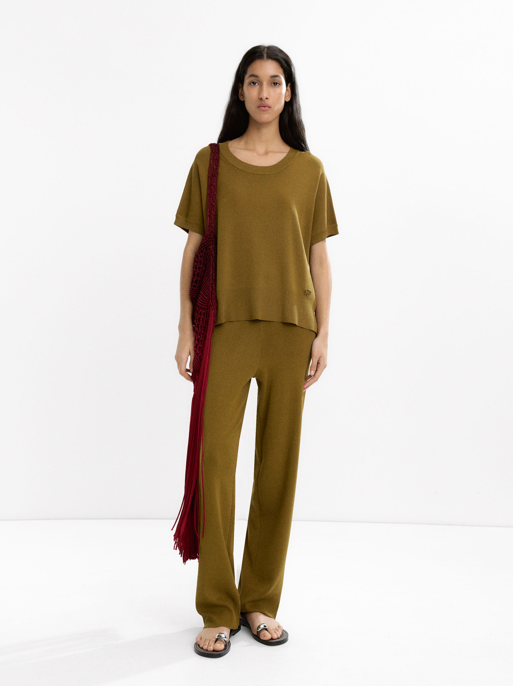 Jersey De Malla De Cuello Redondo