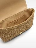 Bolso De Mano Con Efecto Rafia Y Solapa
