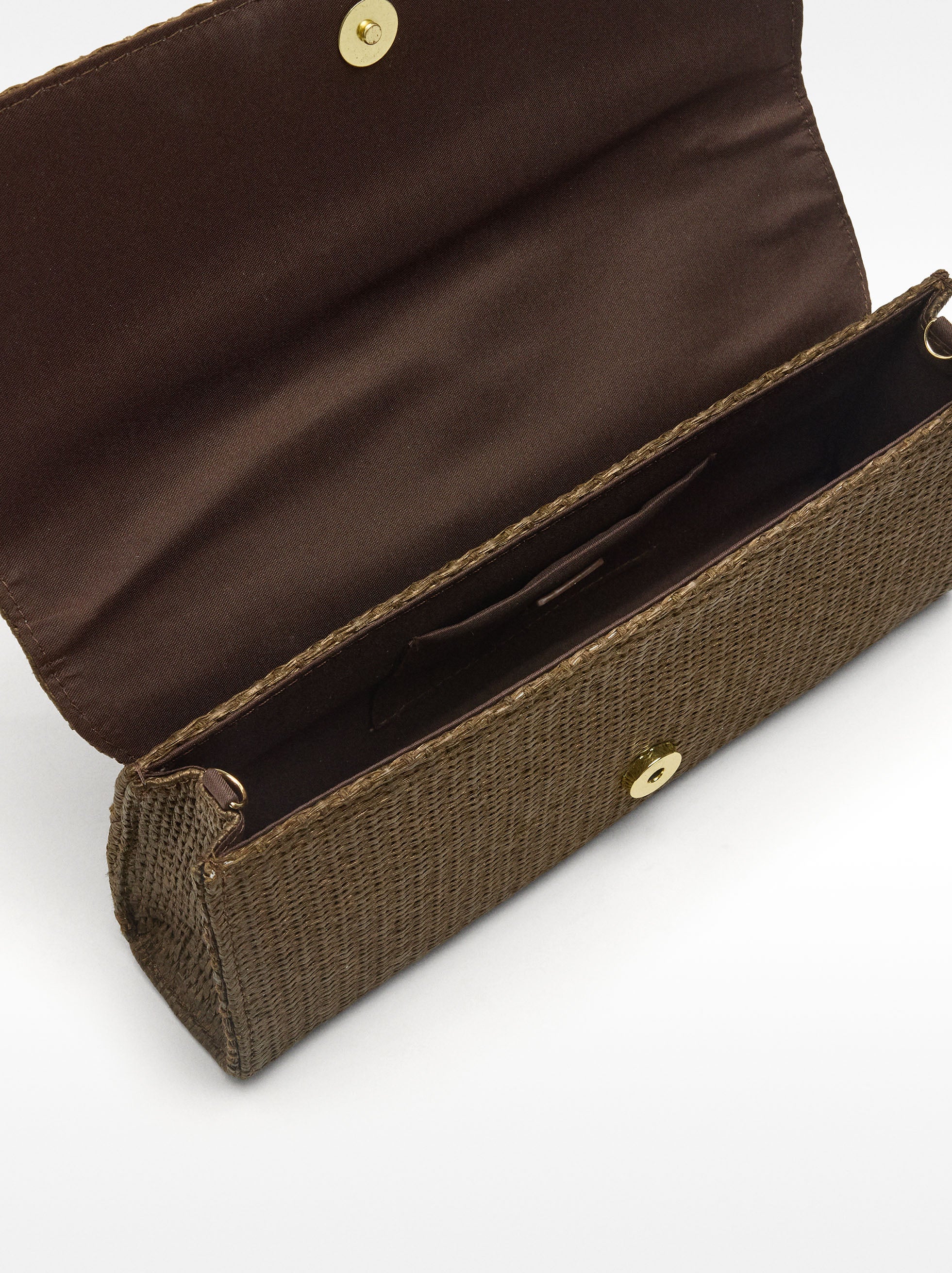 Bolso De Fiesta Con Efecto Rafia Y Hebilla