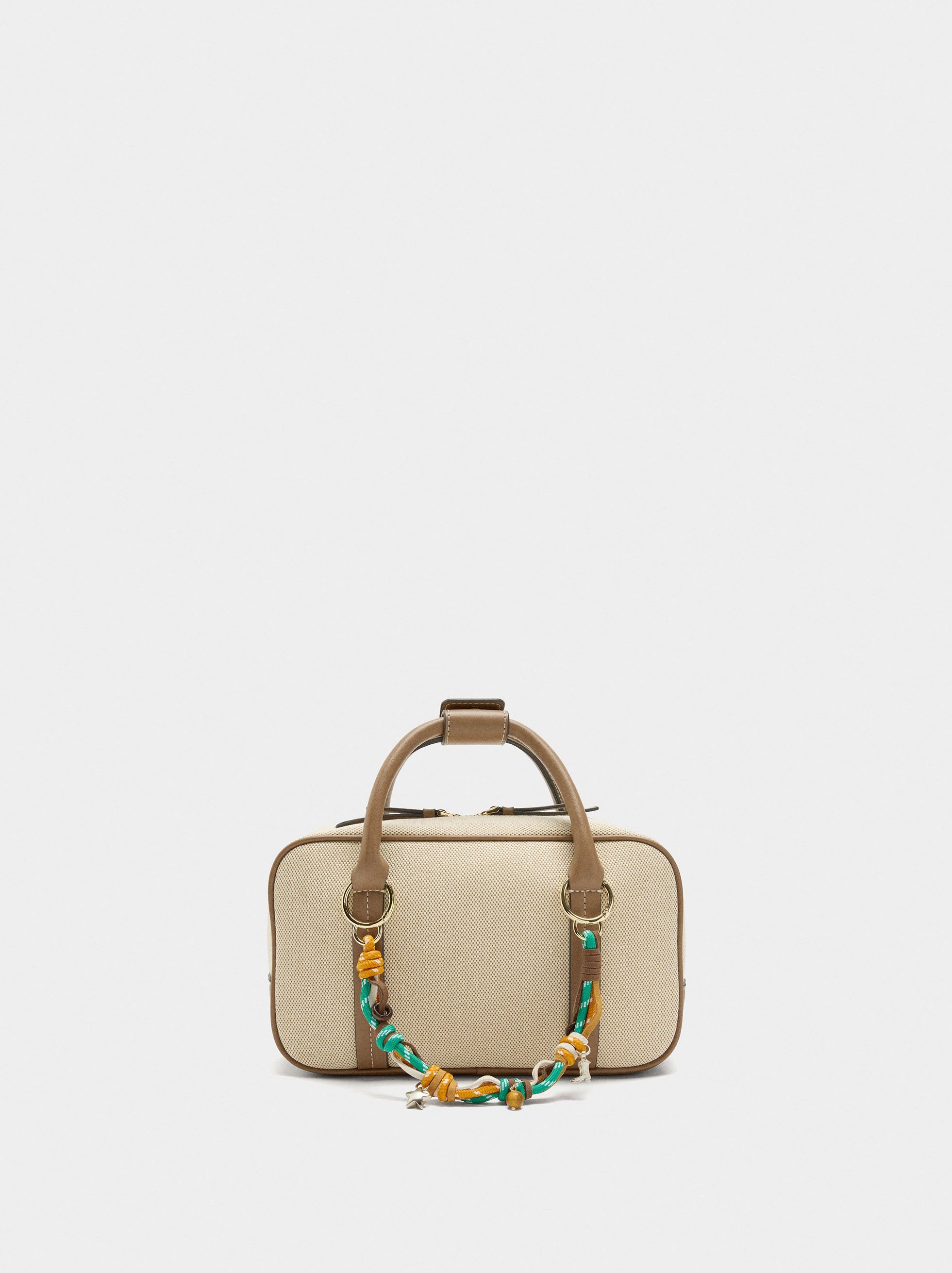Bolso Tote Rectangular Con Colgante