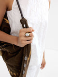 Anillo De Sello Bicolor Con Efecto Enveecido