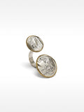 Anillo Doble Con Medalla Y Efecto Envejecido