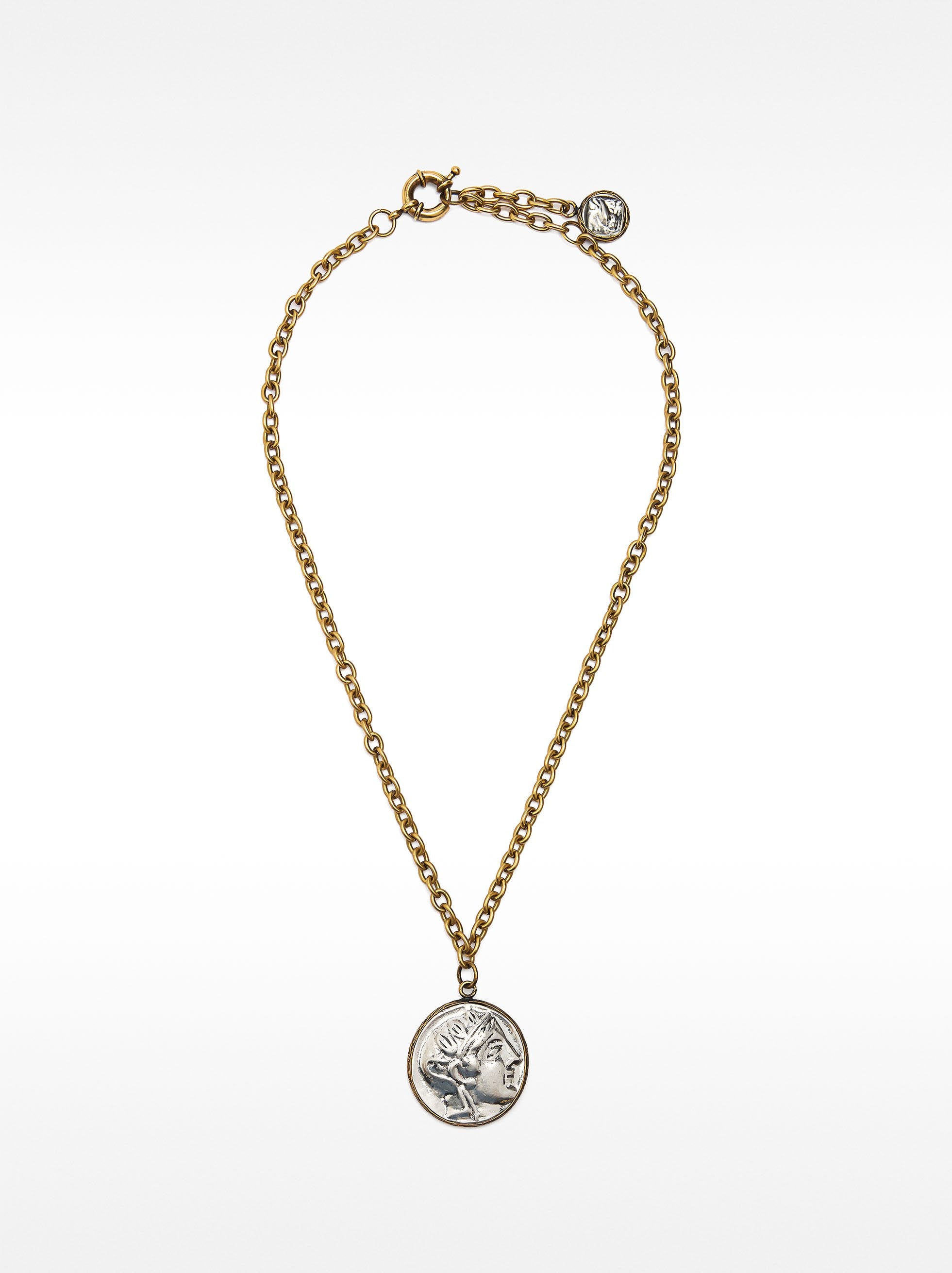 Collar De Cadena Con Medalla Y Efecto Envejecido