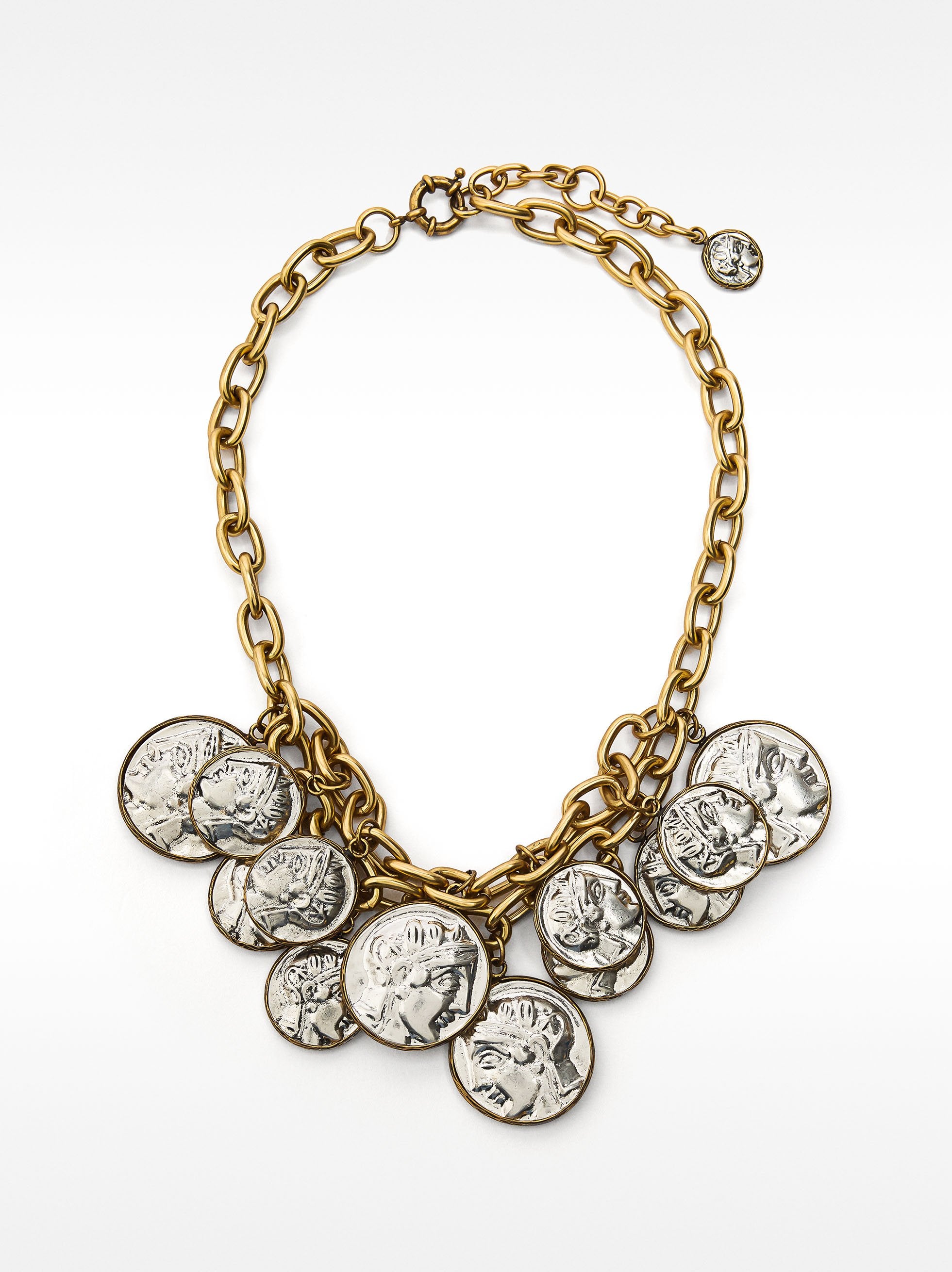 Collar De Cadena Con Medallas Y Efecto Envejecido