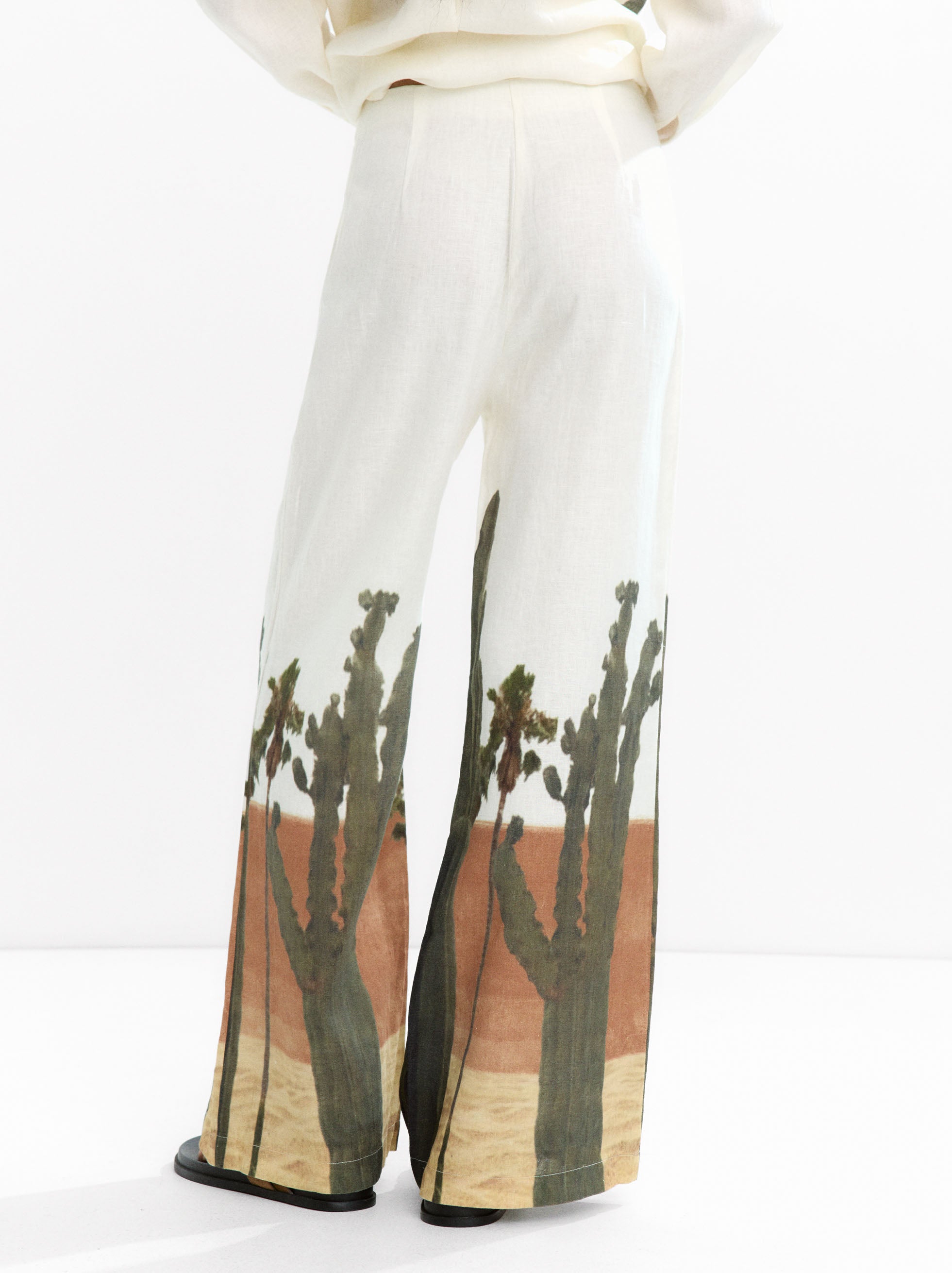 Pantalón Estampado 100 % Lino