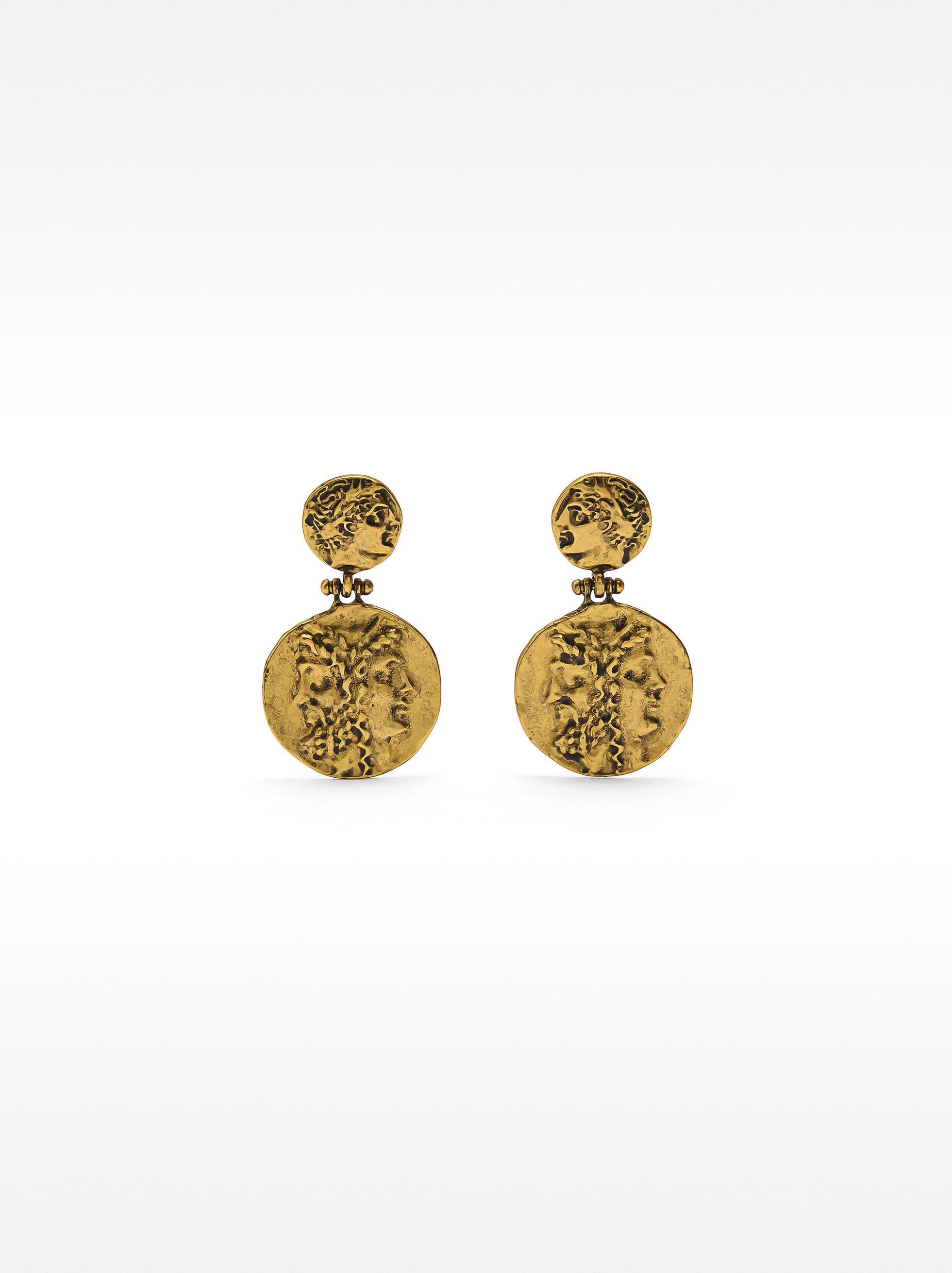 Pendientes Con Medallas Y Efecto Envejecido