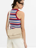 Bolso Bandolera Con Textura Y Solapa