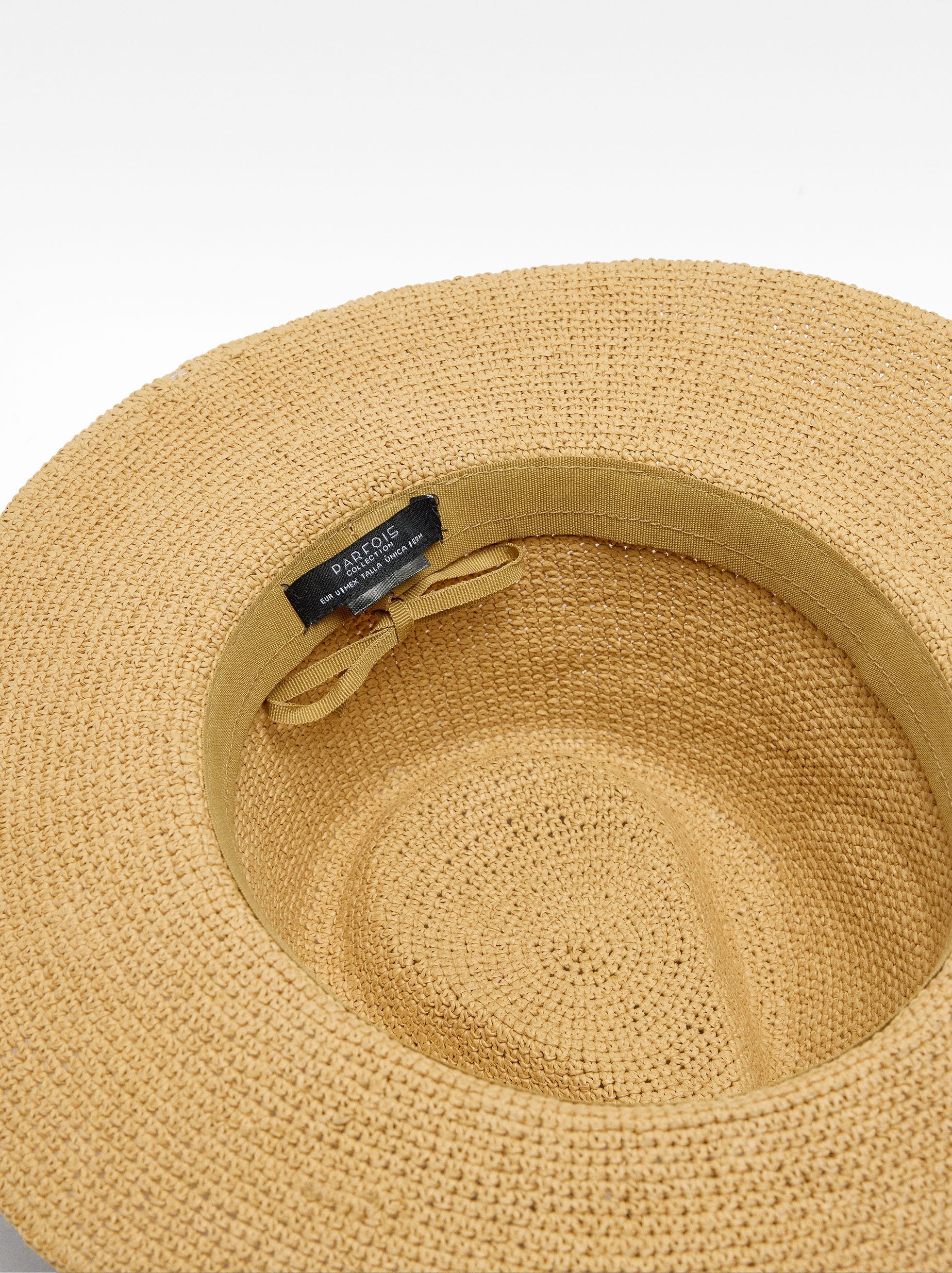 Sombrero Efecto Rafia Con Cinta