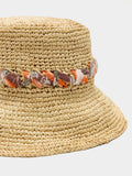 Sombrero Tipo Bucket Efecto Rafia Con Cinta