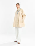 Trench De Algodón Cuello Alto