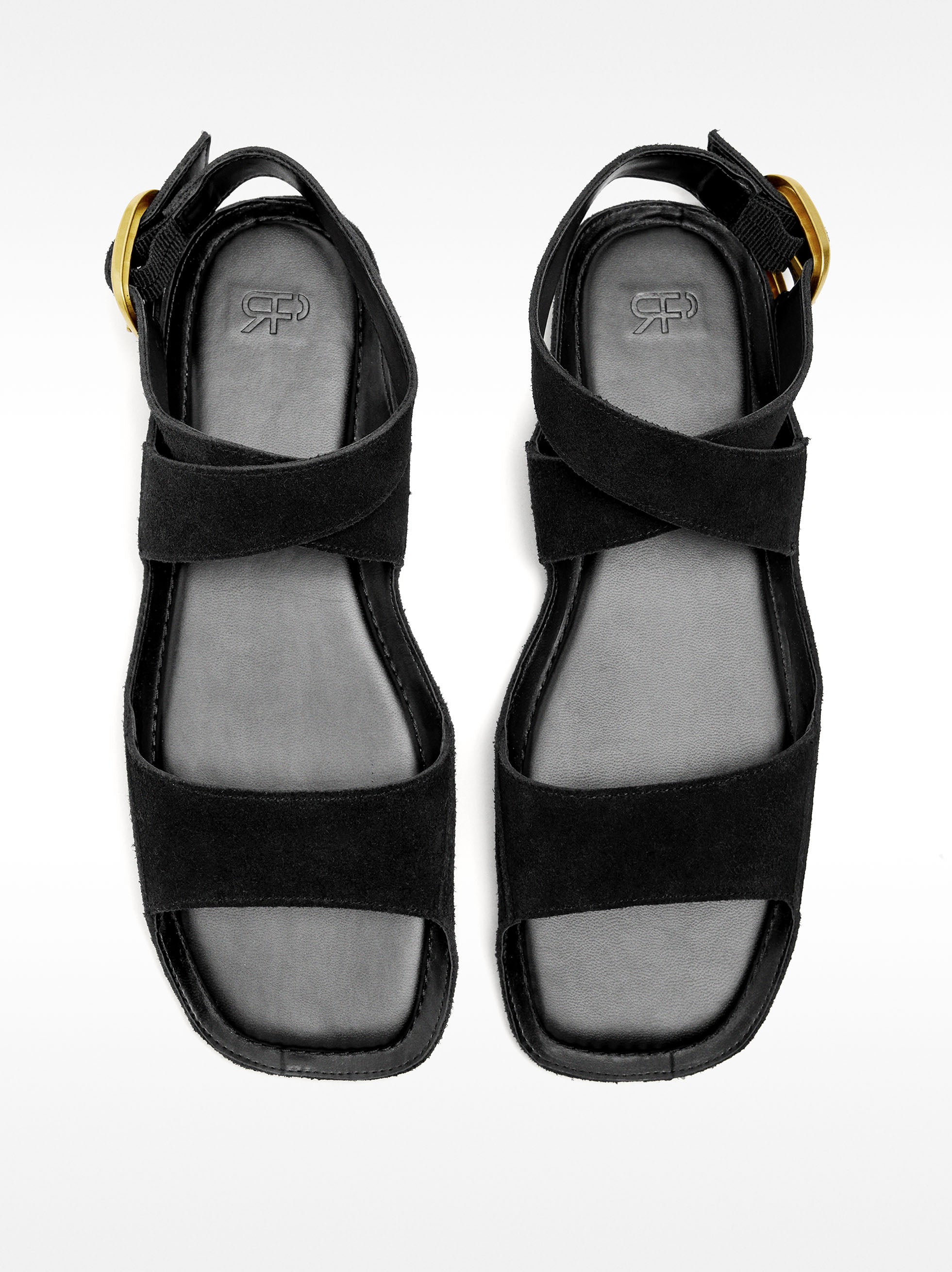 Sandalias Planas De Piel Con Hebilla