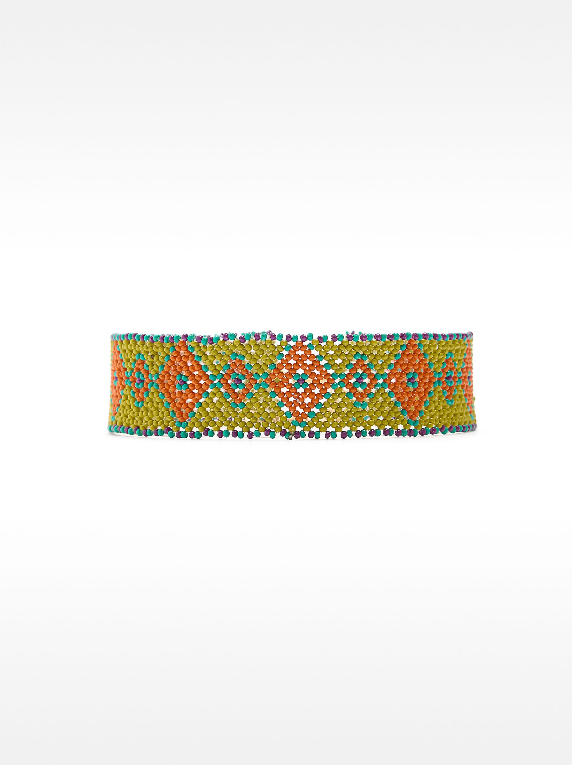 Collar Choker Rombos Con Abalorios