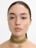 Collar Choker Rombos Con Abalorios