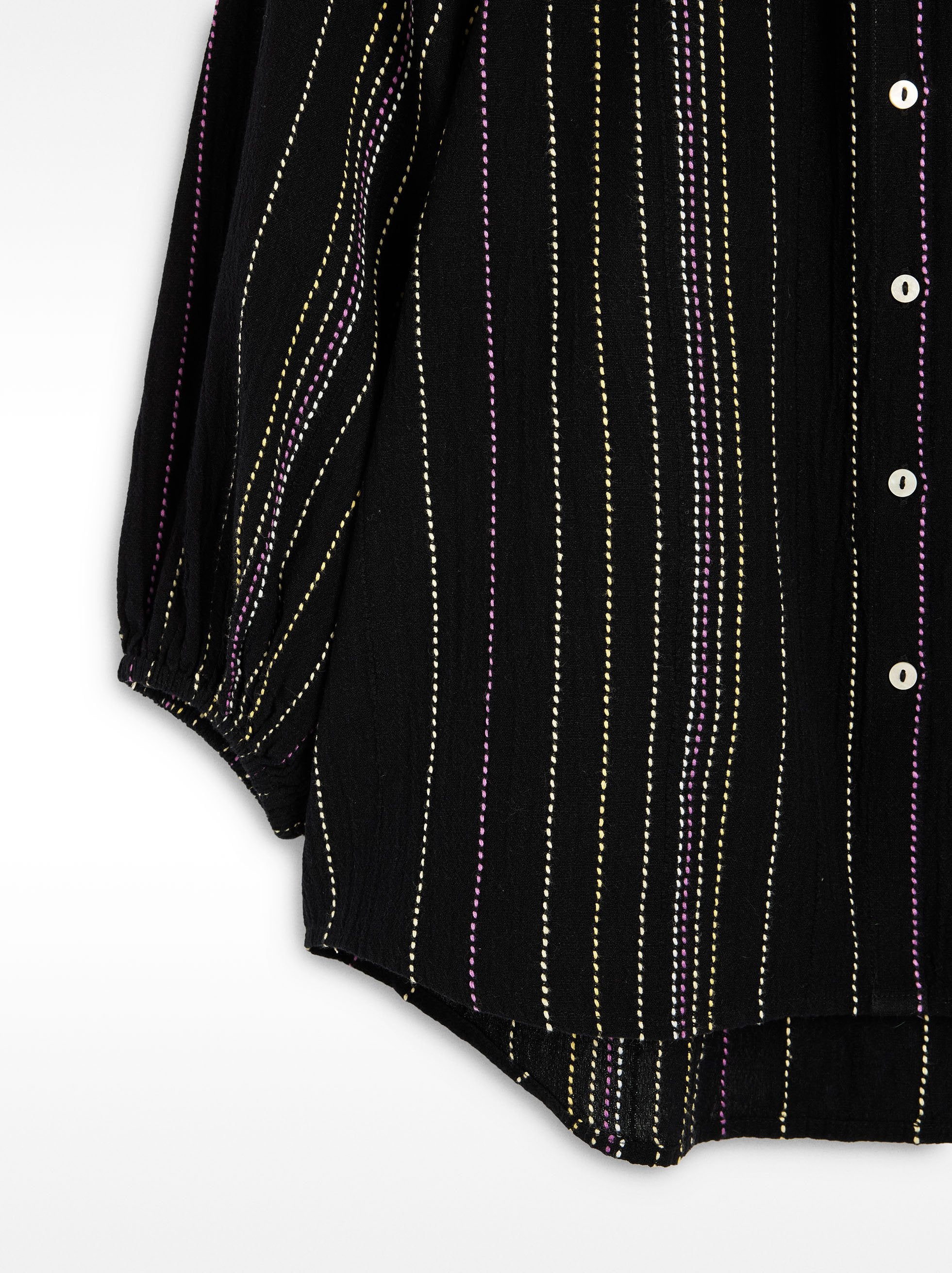 Camisa Con Costuras Multicolor 100 % Algodón