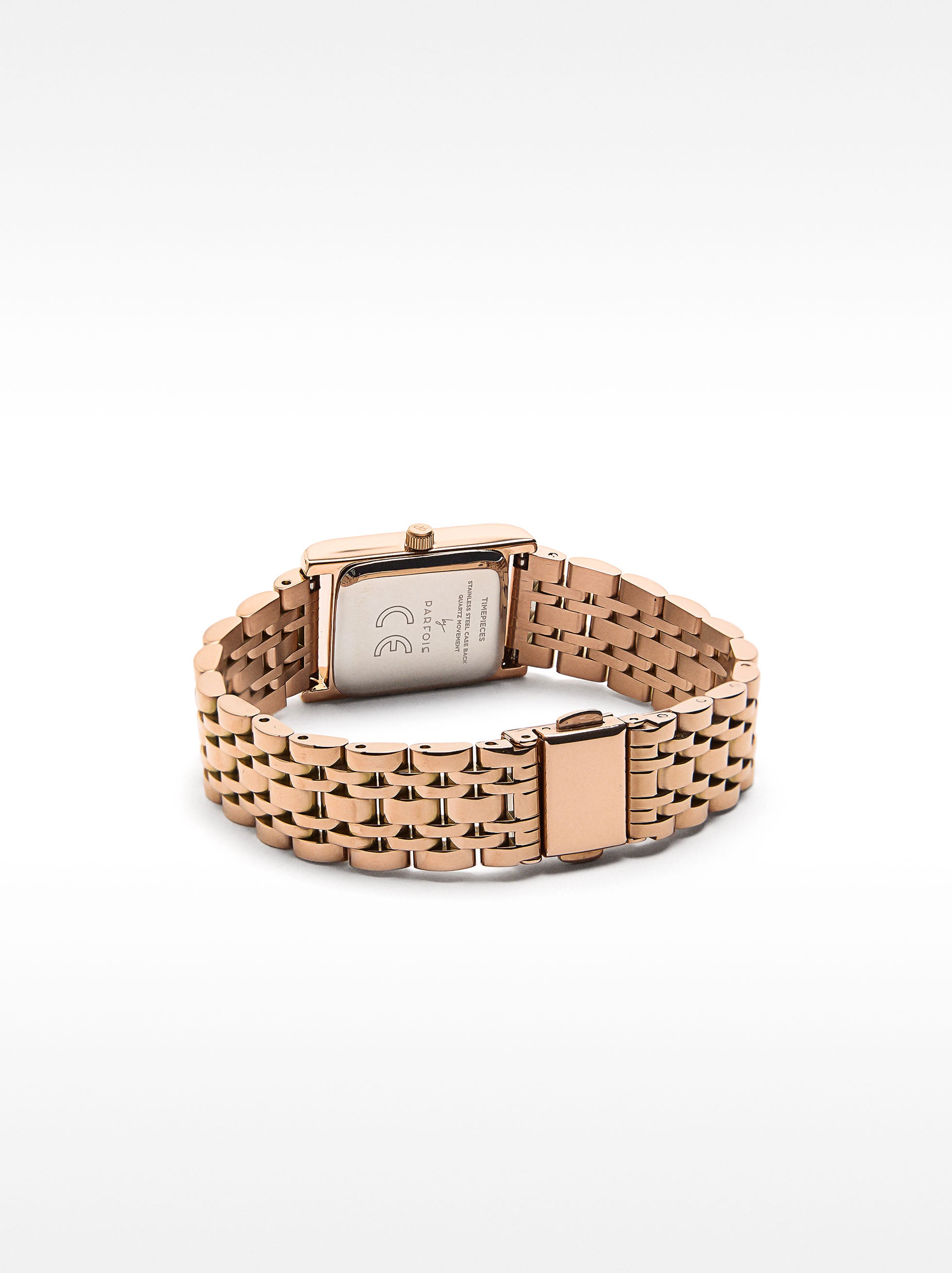 Reloj Cuadrado Con Pulsera De Acero Inoxidable