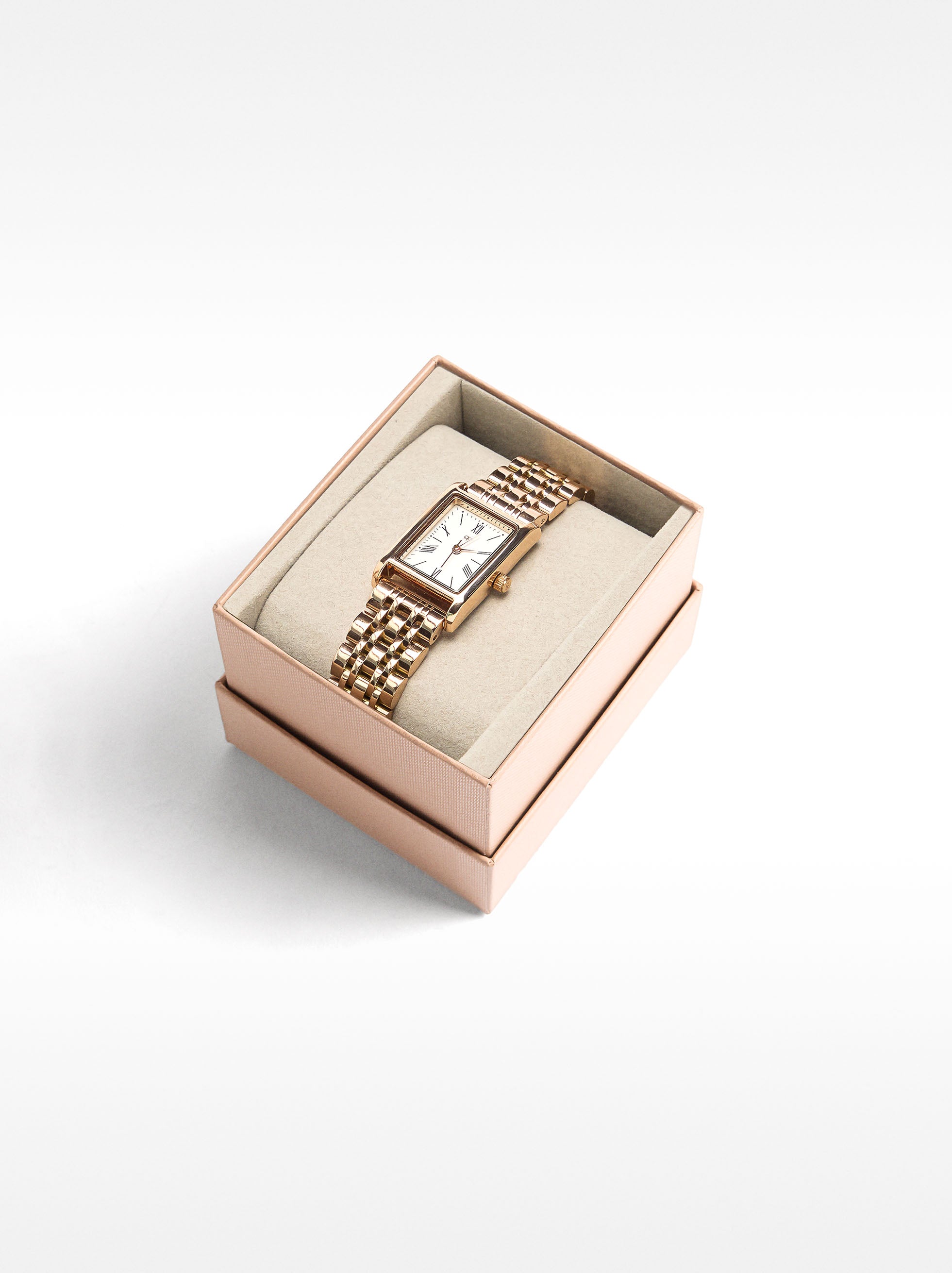 Reloj Cuadrado Con Pulsera De Acero Inoxidable