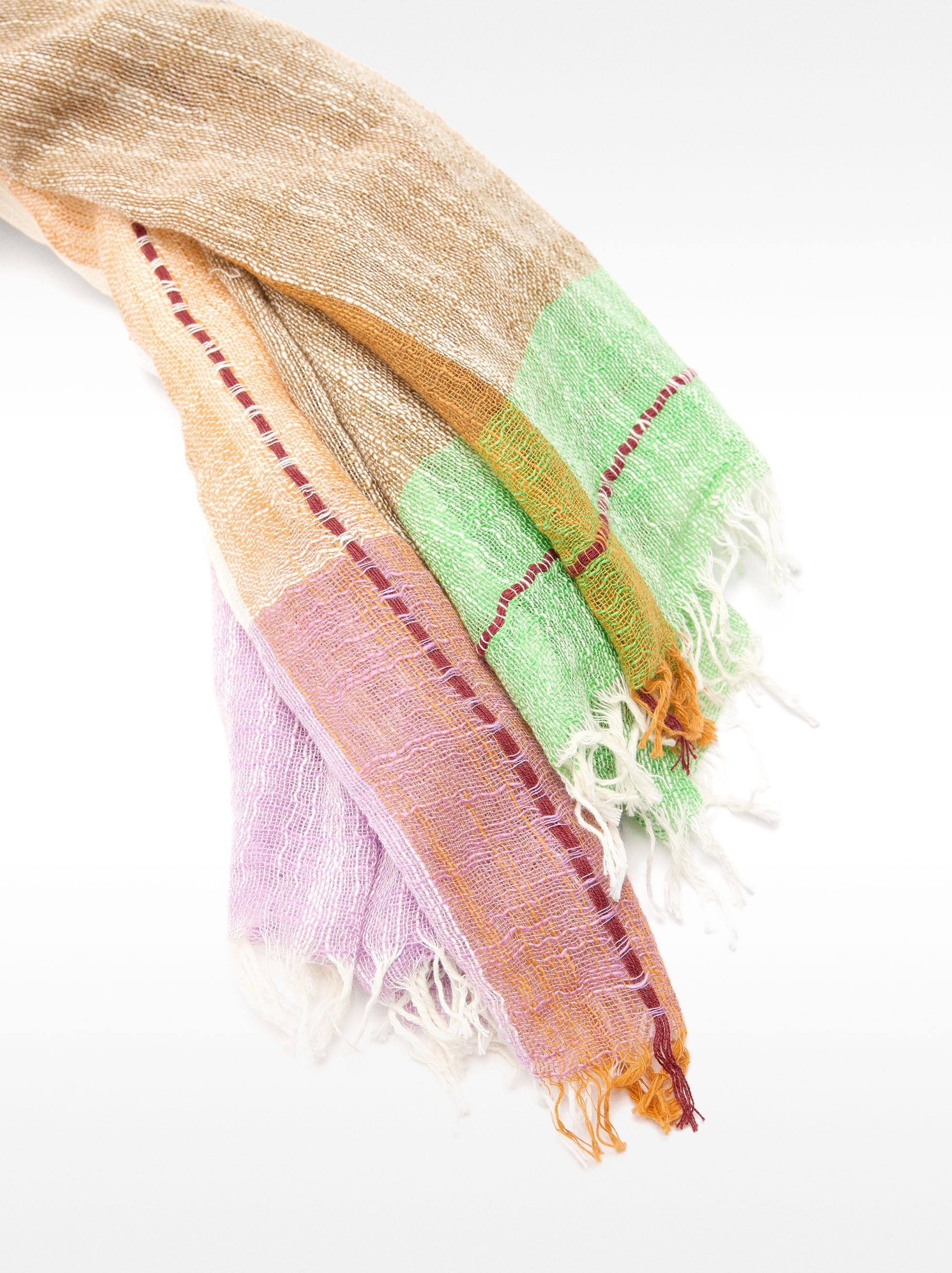 Pashmina De Algodón Con Flecos