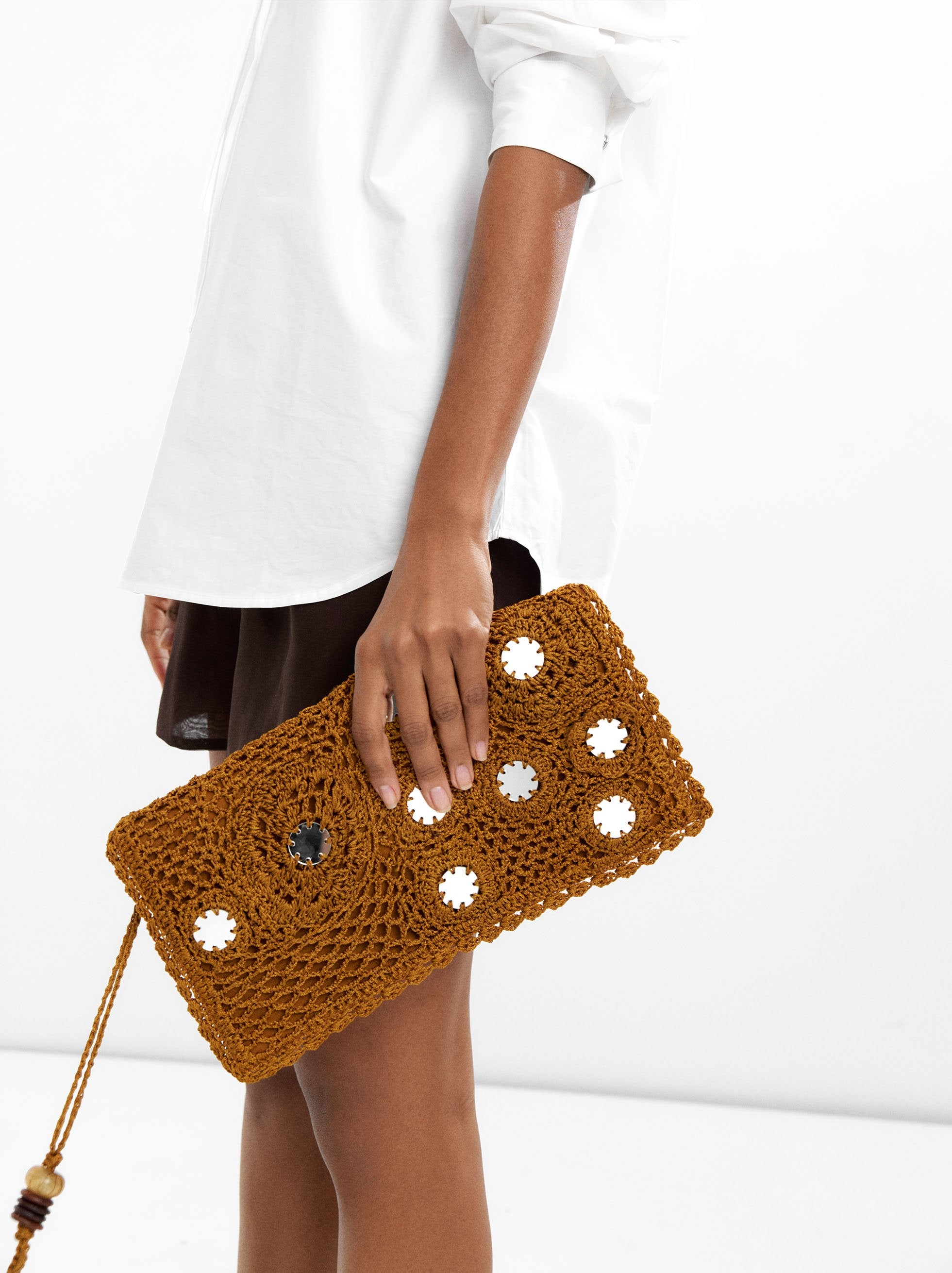Bolso De Malla Con Efecto Espejo