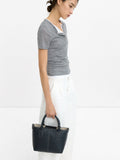 Bolso Tote Con Textura Y Bolsa Extraíble