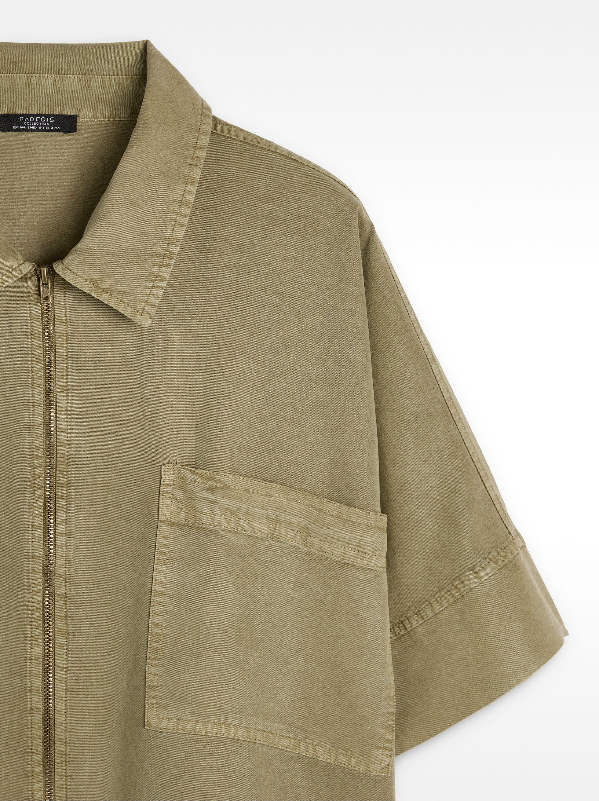 Camisa Con Cremallera Y Bolsillo
