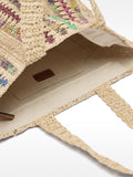 Bolso Shopper Multicolor De Efecto Rafia