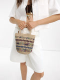 Bolso De Mano Con Bandolera Efecto Rafia