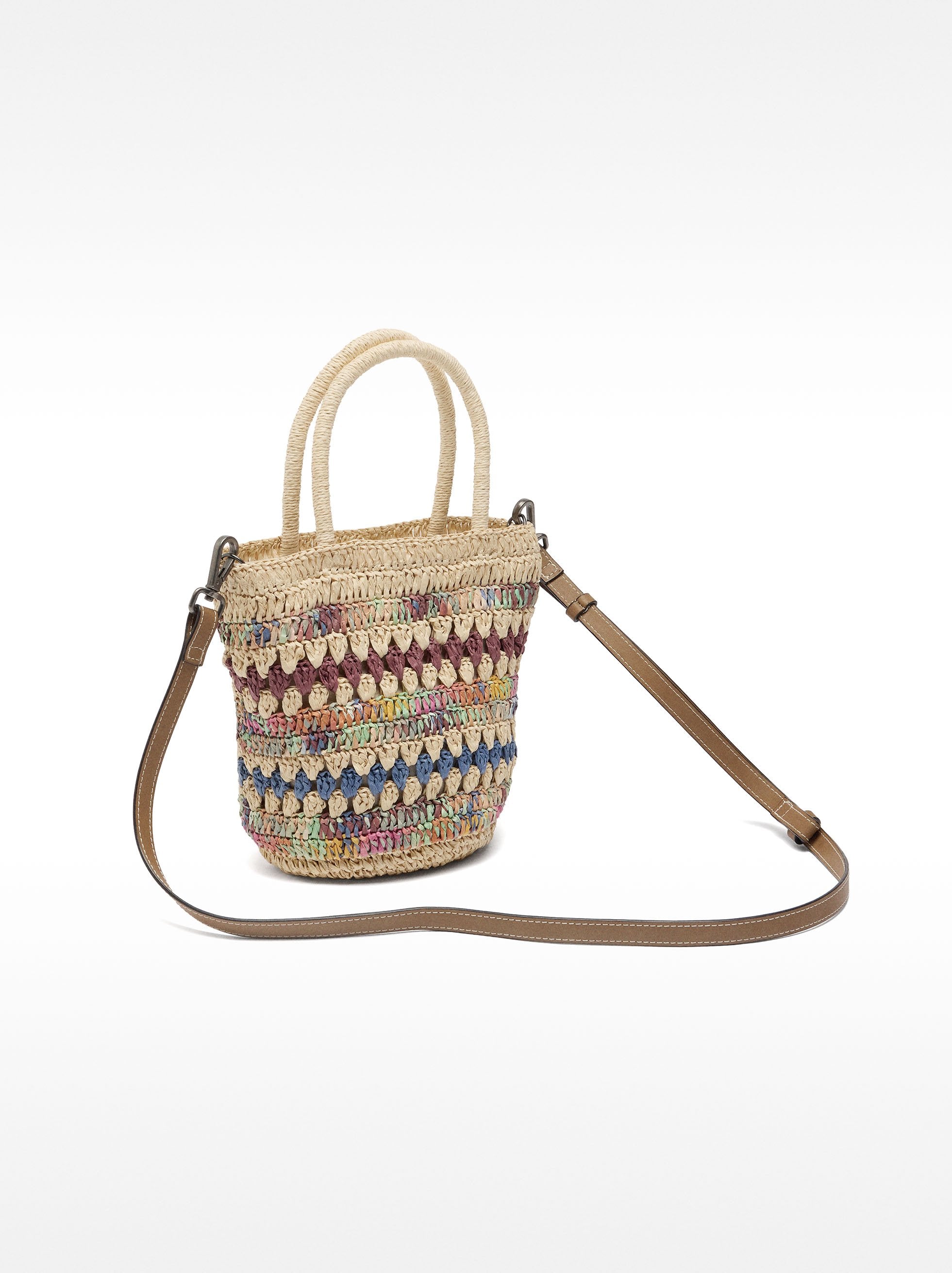 Bolso De Mano Con Bandolera Efecto Rafia
