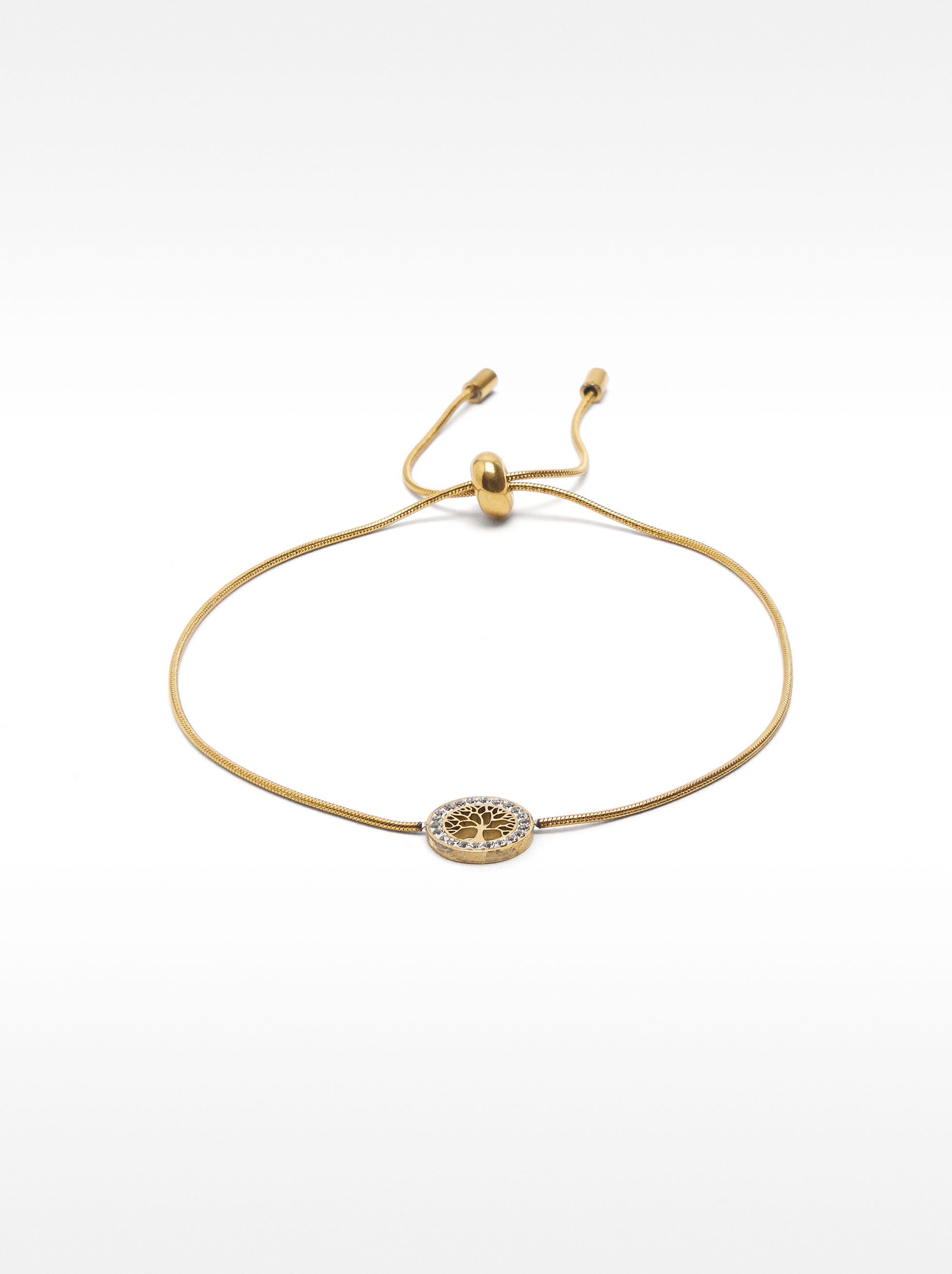 Pulsera De Cadena Serpiente Con Árbol De La Vida - Acero Inoxidable