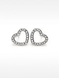 Pendientes De Corazón Con Cristales - Acero Inoxidable