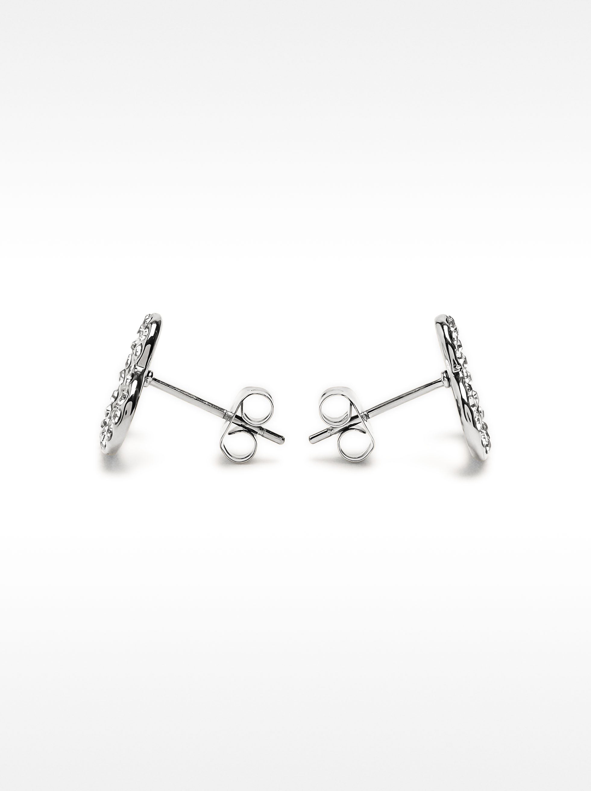 Pendientes De Corazón Con Cristales - Acero Inoxidable