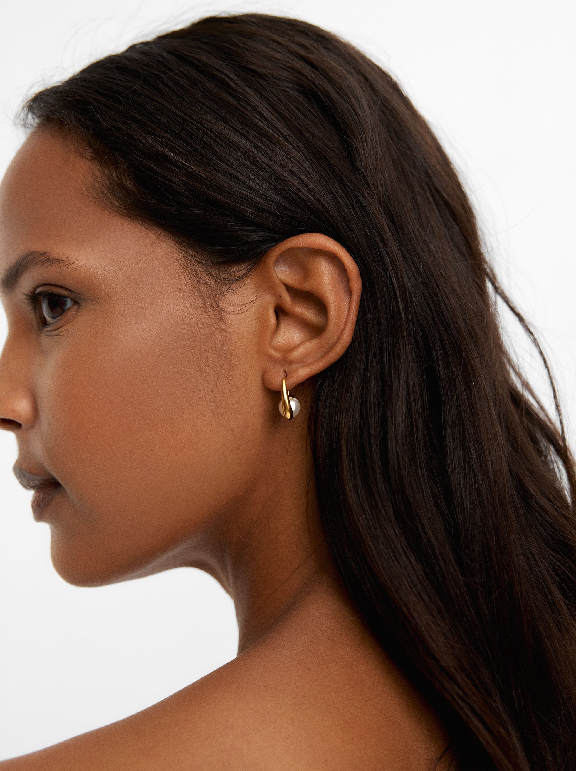 Pendientes De Perlas - Acero Inoxidable