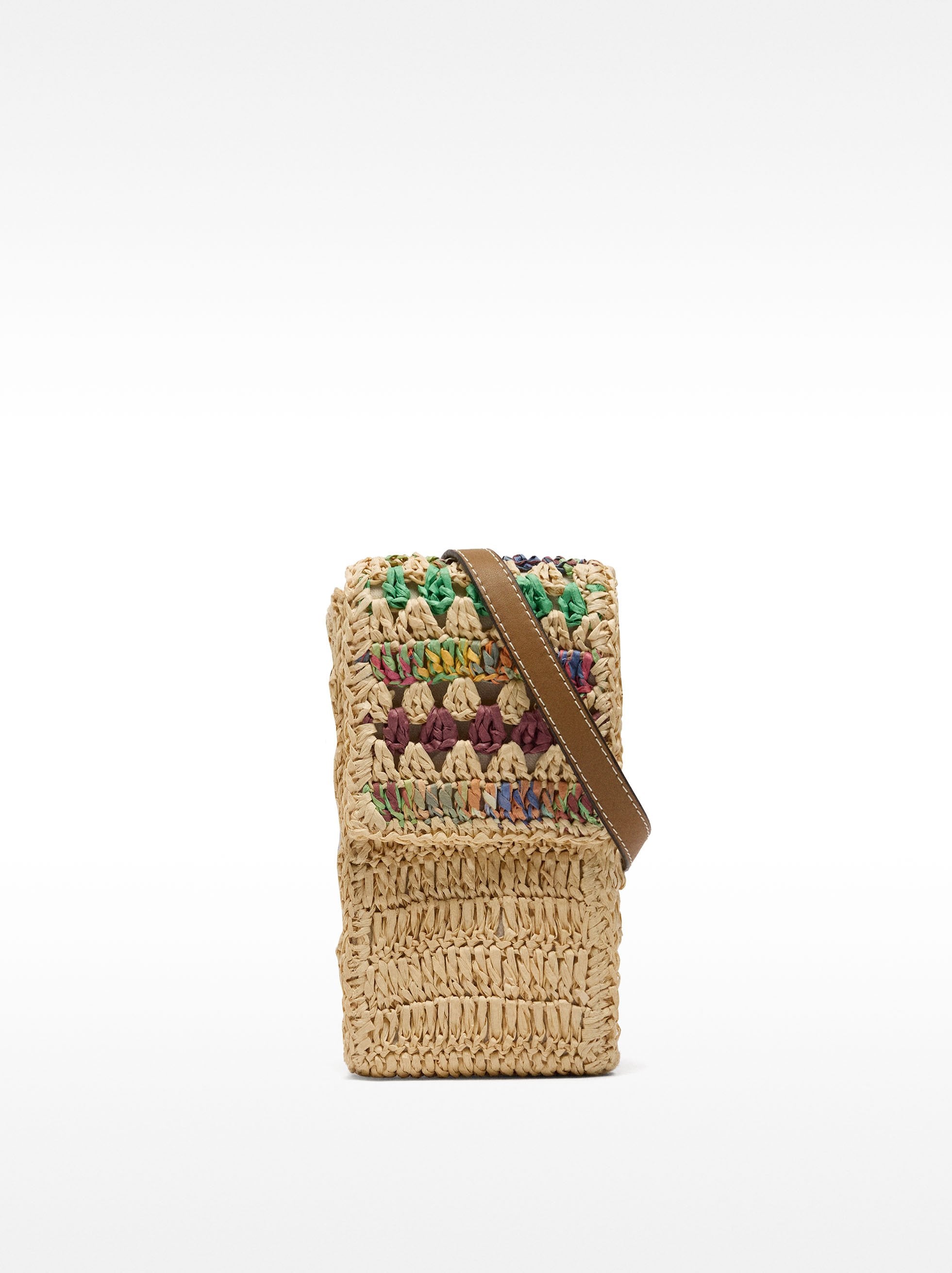 Bolsa Para Móvil Multicolor De Efecto Rafia