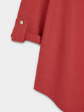 Camisa Mezcla De Lino Con Bolsillo