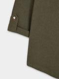 Camisa Mezcla De Lino Con Bolsillo