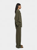 Pantalón Mezcla De Lino Cintura Elástica