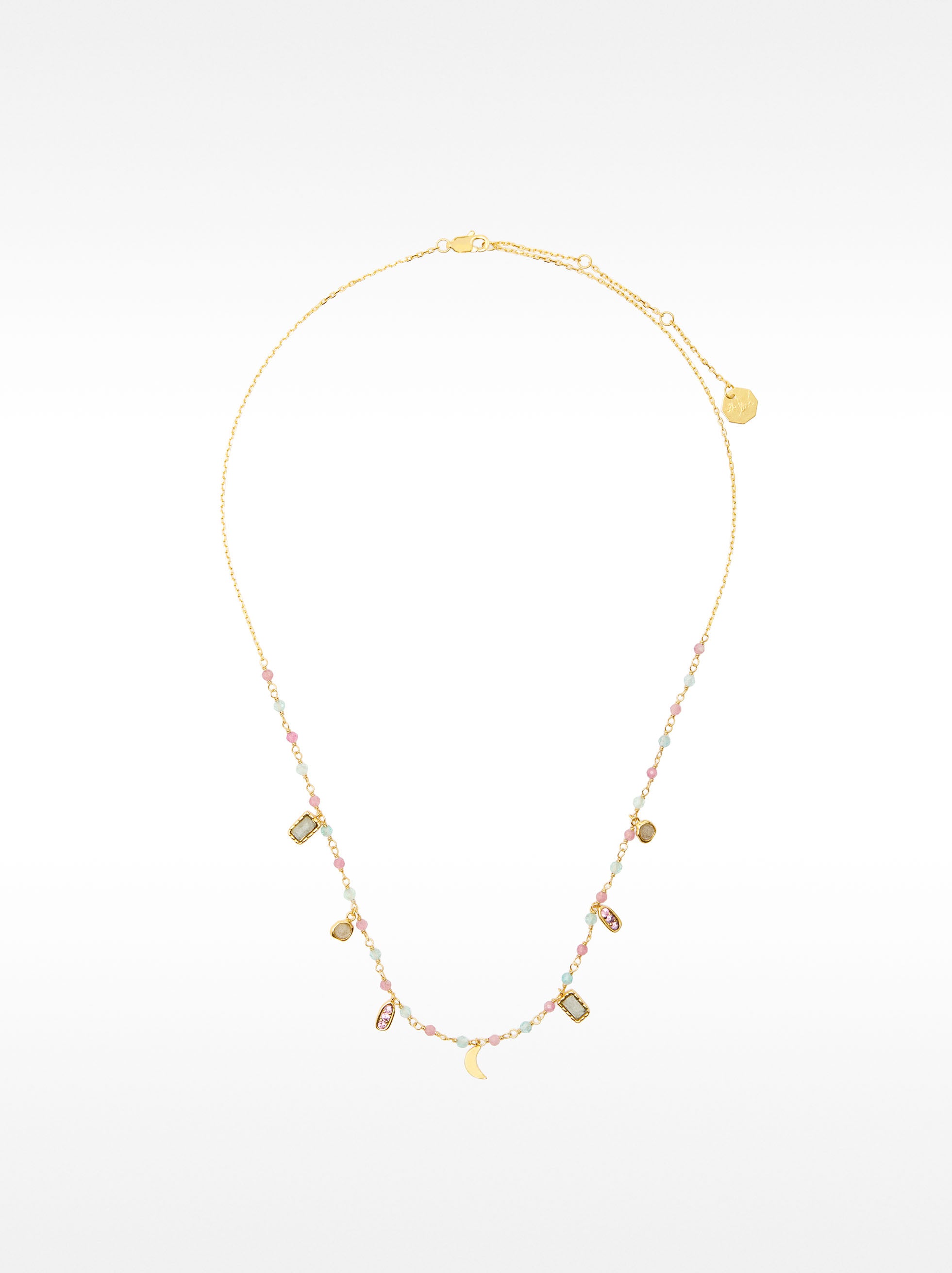 Collar Con Piedras Y Circonitas - Plata De Ley 925