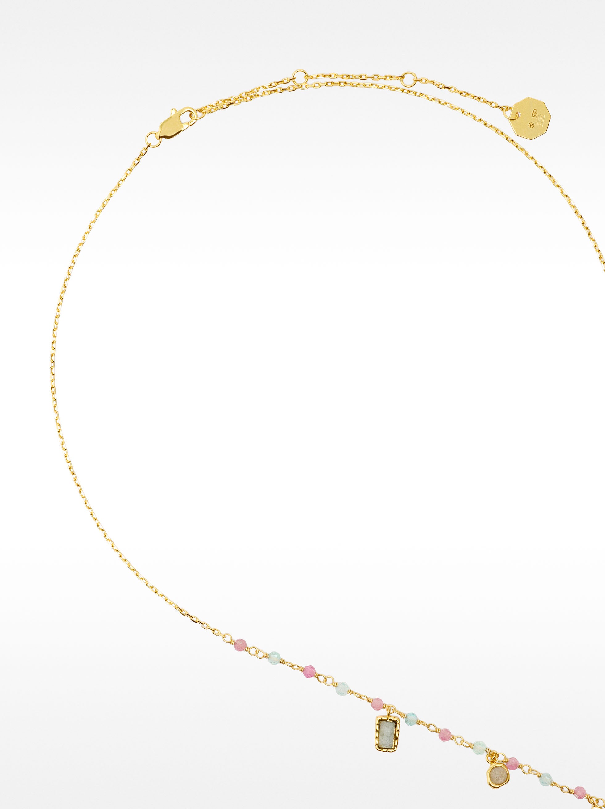 Collar Con Piedras Y Circonitas - Plata De Ley 925