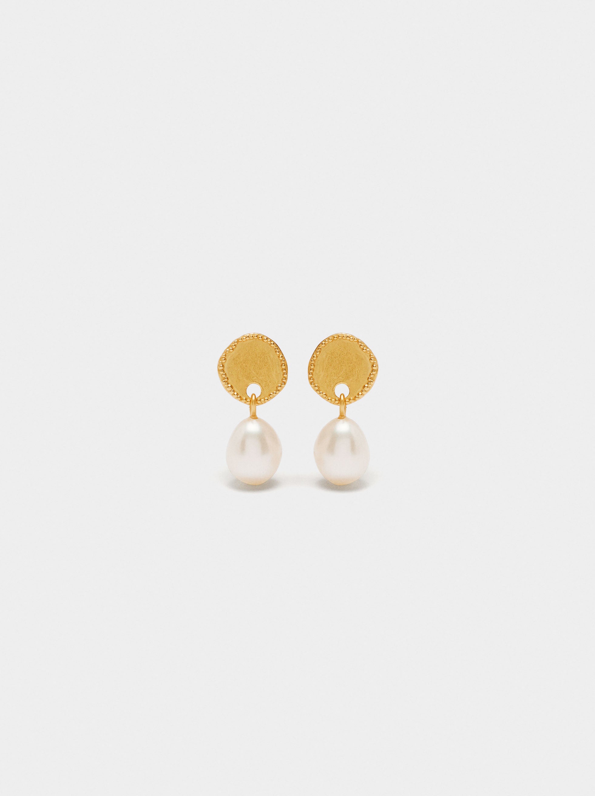 Pendientes Con Perlas De Agua Dulce - Plata De Ley 925