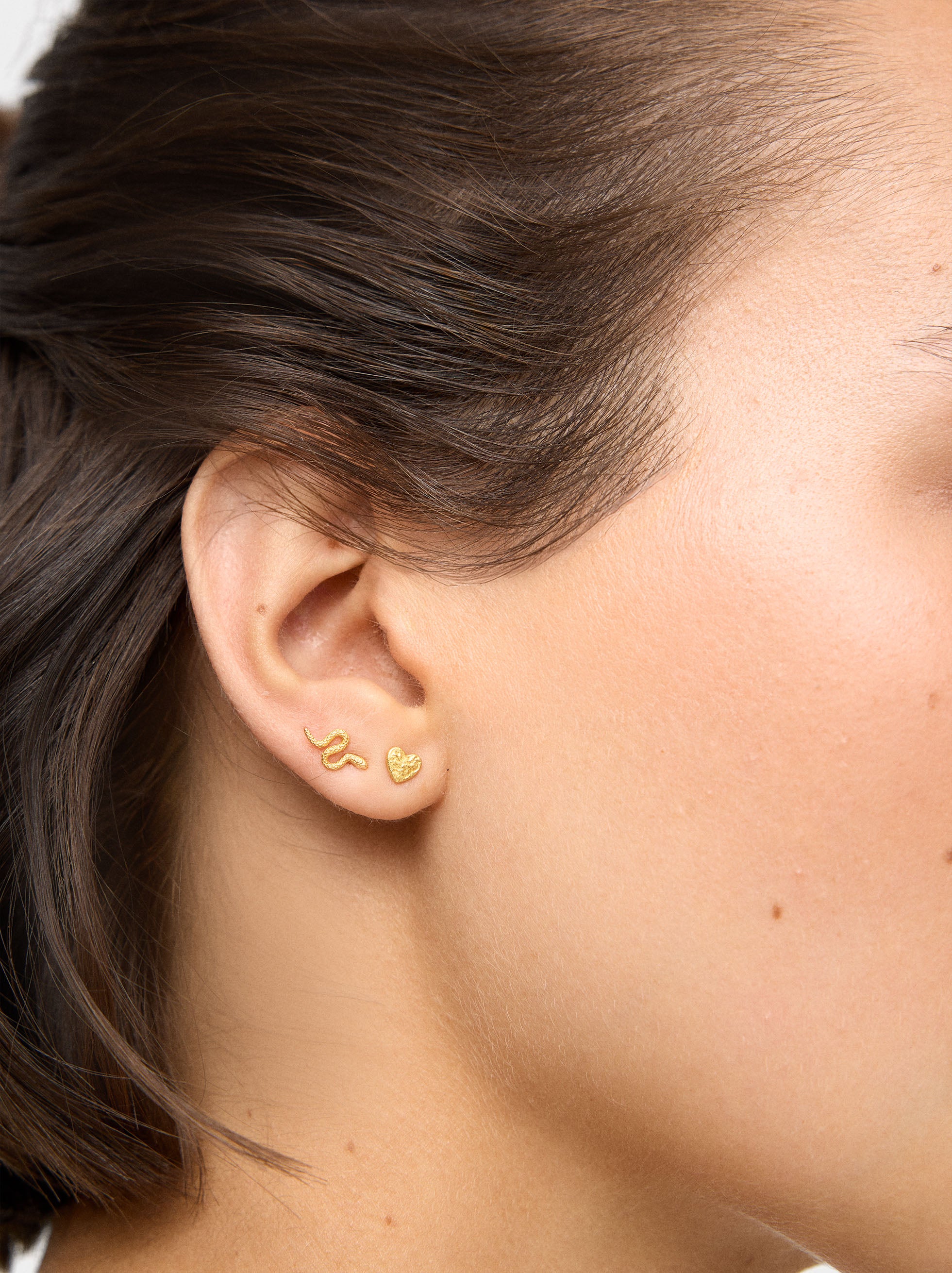 Set De Pendientes Dorados - Plata De Ley 925