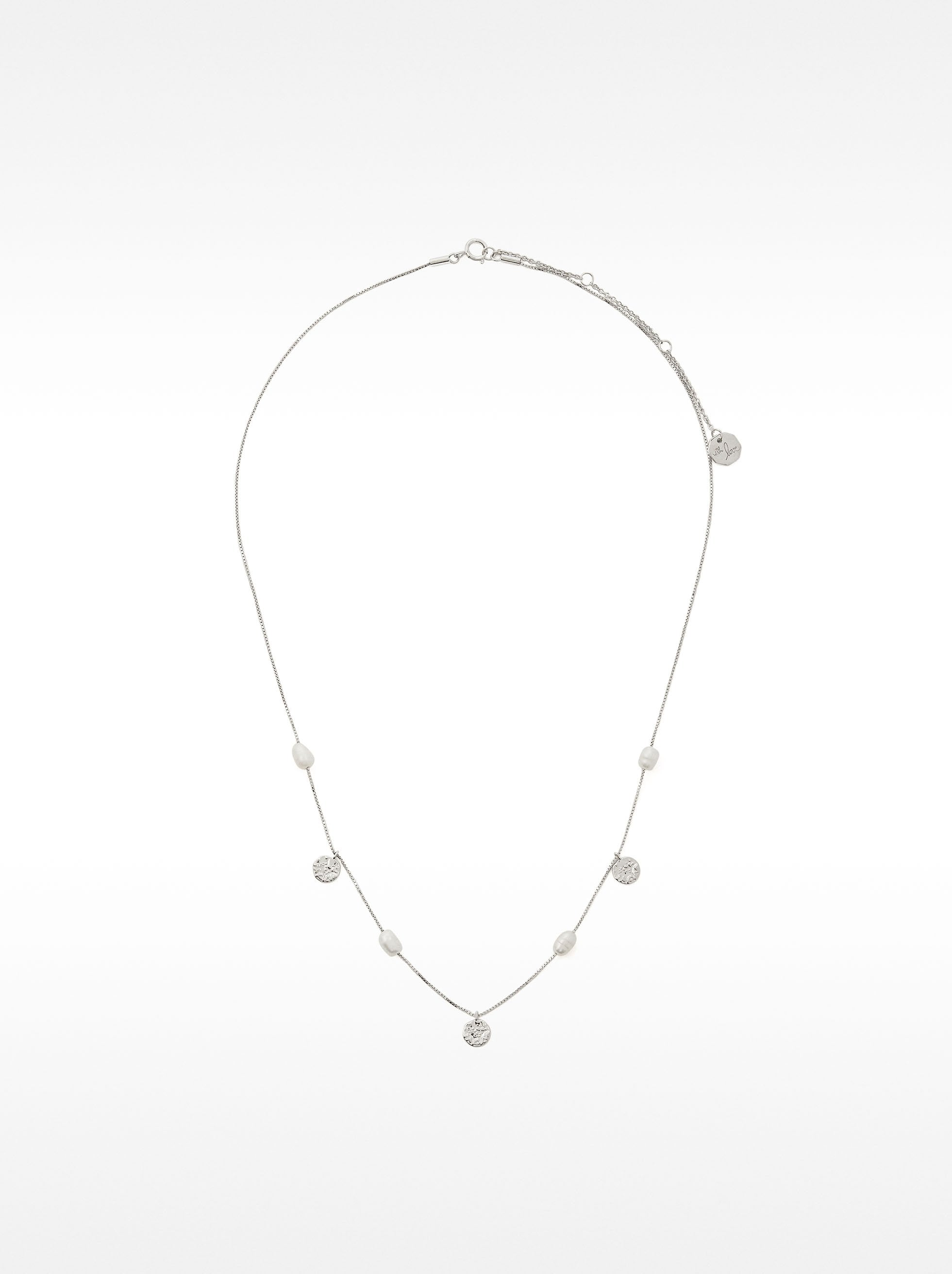 Collar Con Perlas De Agua Dulce - Plata De Ley 925