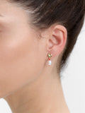 Pendientes De Trébol Con Perla De Agua Dulce - Plata De Ley 925