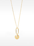 Collar De Eslabones Con Medalla Y Perla De Agua Dulce - Plata De Ley 925