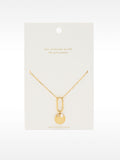 Collar De Eslabones Con Medalla Y Perla De Agua Dulce - Plata De Ley 925
