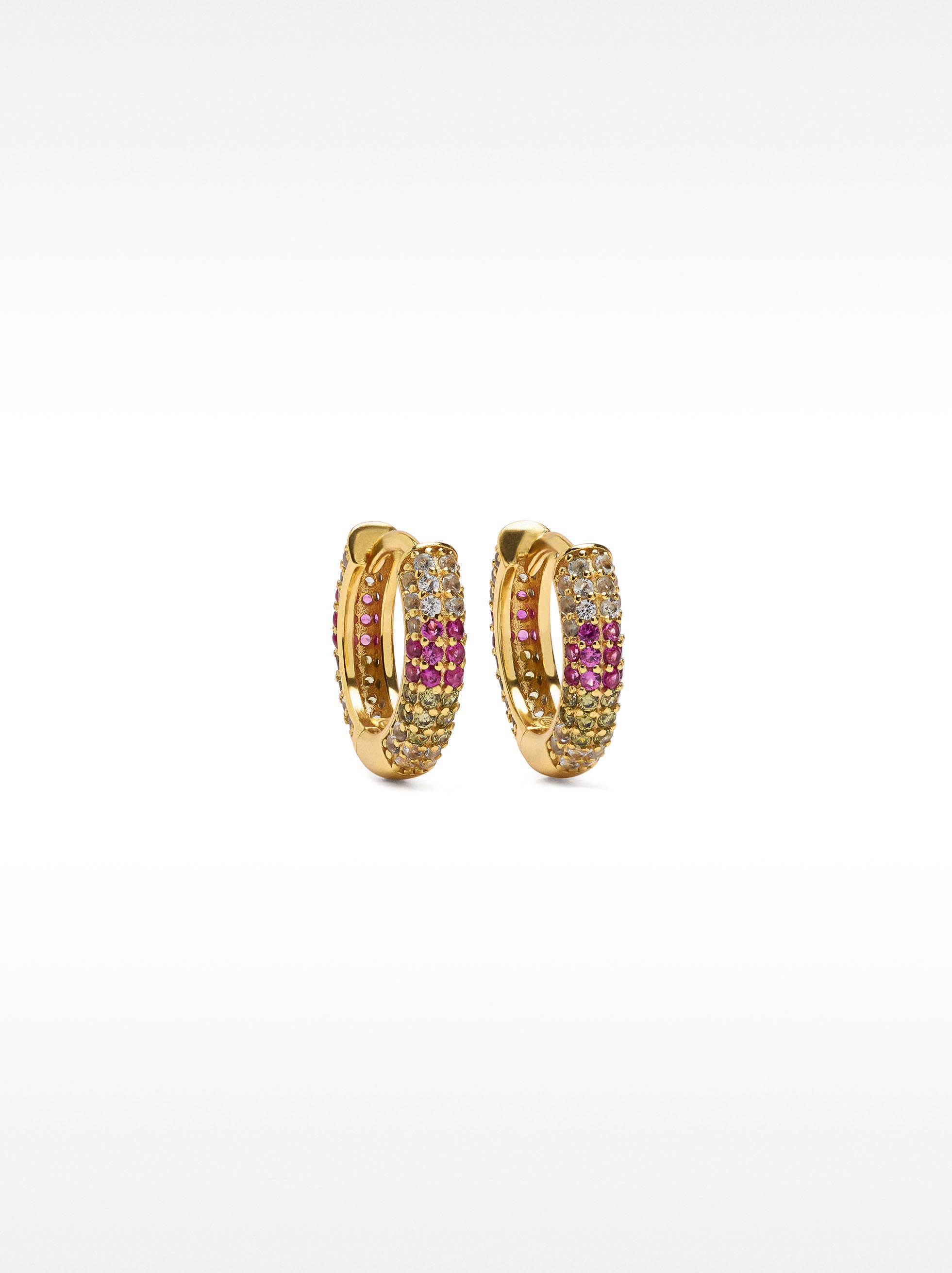 Aros Con Cristales - Plata De Ley 925