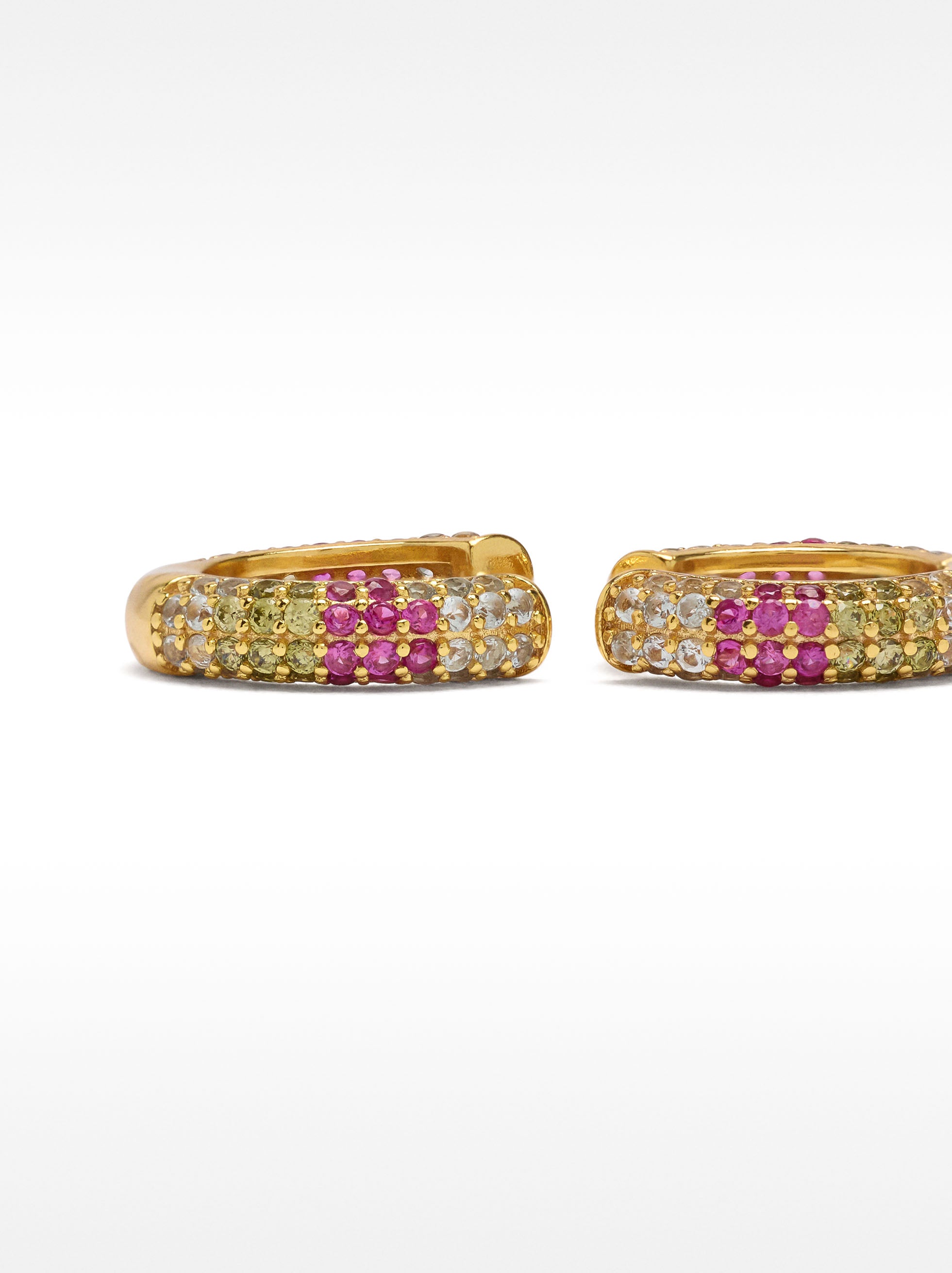 Aros Con Cristales - Plata De Ley 925
