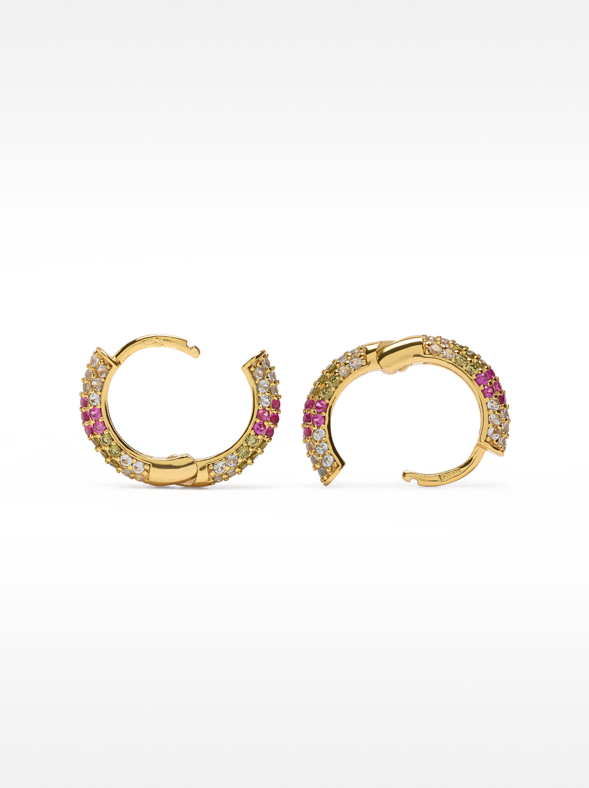Aros Con Cristales - Plata De Ley 925