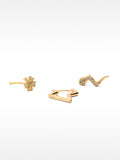 Set De Pendientes Con Cristales - Plata De Ley 925
