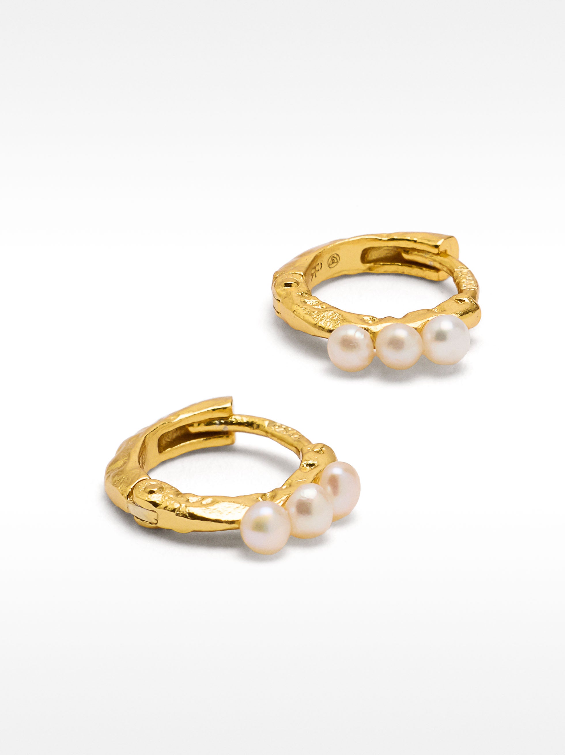 Aros Con Perlas De Agua Dulce - Plata De Ley 925