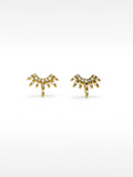 Pendientes Corona Con Circonitas - Plata De Ley 925