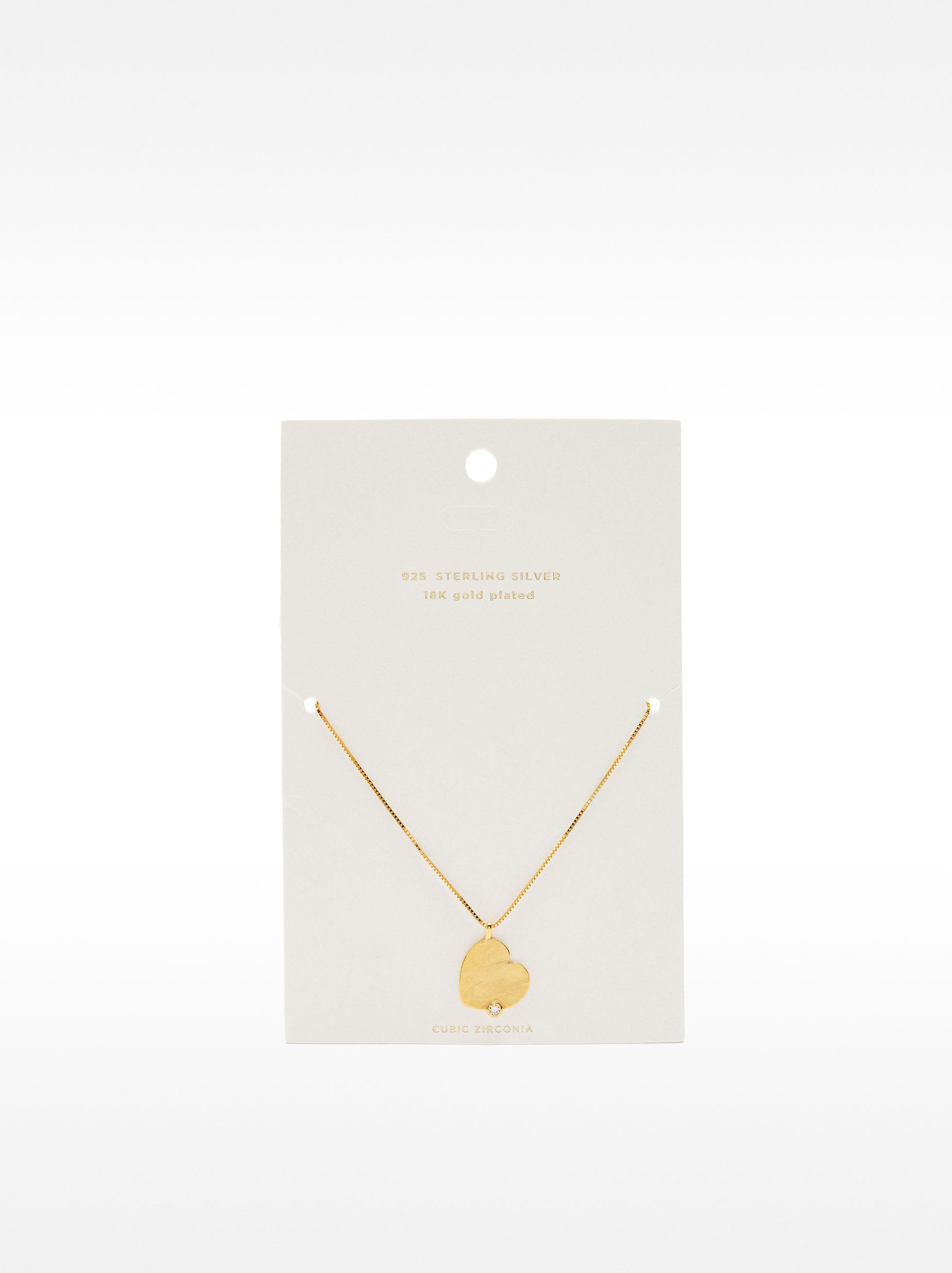 Collar De Corazón Con Circonita - Plata De Ley 925